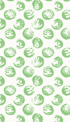 Fabric roller blind Plants reflected on green circles