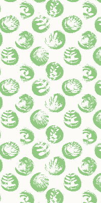 Fabric roller blind Plants reflected on green circles