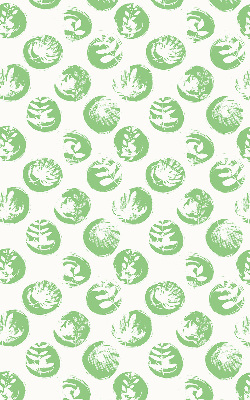 Fabric roller blind Plants reflected on green circles