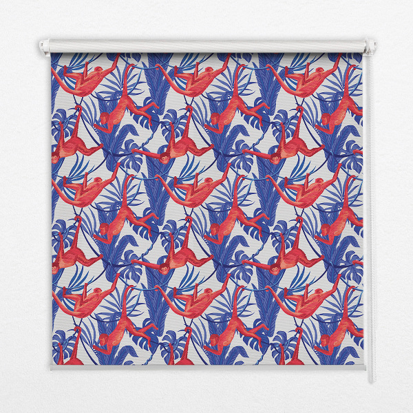 Roller blind for large window Red monkeys