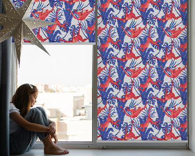 Roller blind for large window Red monkeys