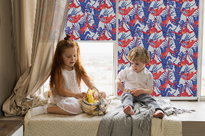Roller blind for large window Red monkeys