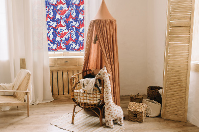 Roller blind for large window Red monkeys