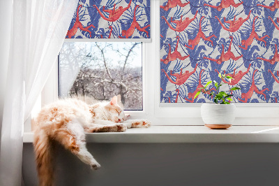 Roller blind for large window Red monkeys