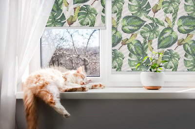Fabric roller blind Tropical plants