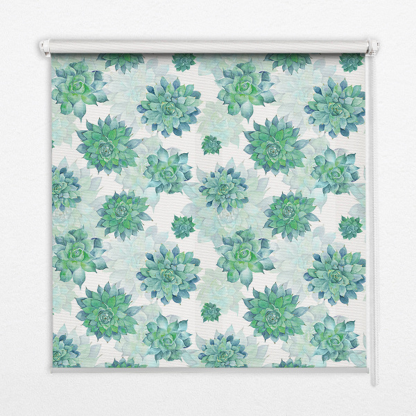 Modern roller blind Green flowers
