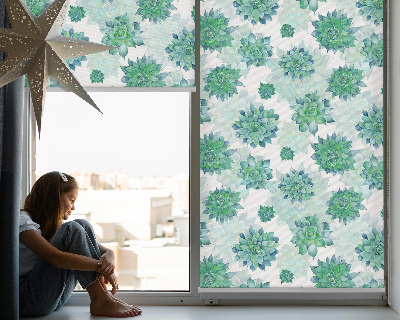 Modern roller blind Green flowers