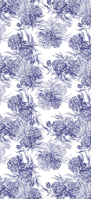 Roller blind for large window Blue bouquet