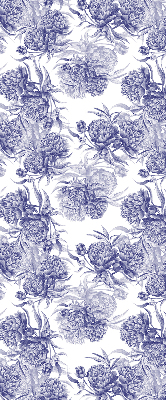 Roller blind for large window Blue bouquet