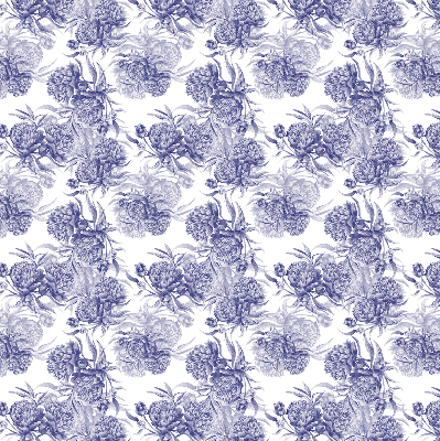 Roller blind for large window Blue bouquet