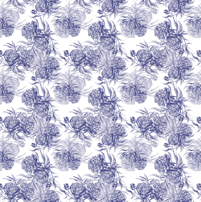 Roller blind for large window Blue bouquet