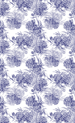 Roller blind for large window Blue bouquet