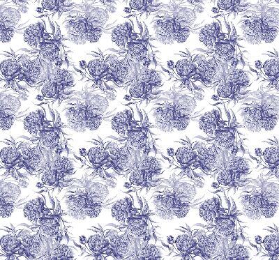 Roller blind for large window Blue bouquet