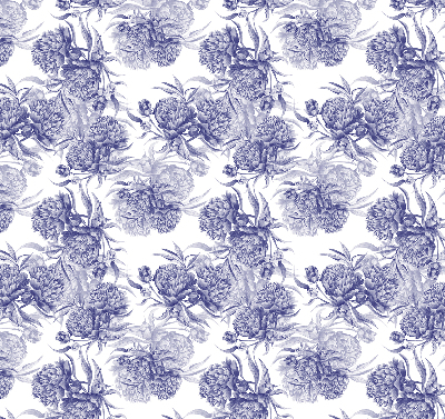 Roller blind for large window Blue bouquet