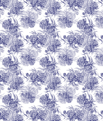 Roller blind for large window Blue bouquet