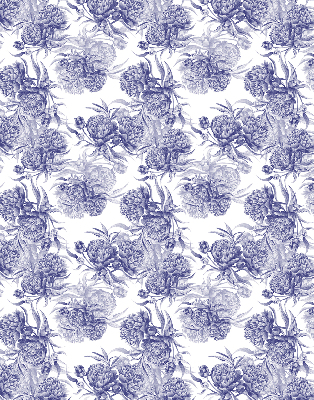 Roller blind for large window Blue bouquet