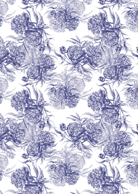 Roller blind for large window Blue bouquet