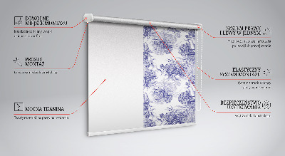 Roller blind for large window Blue bouquet