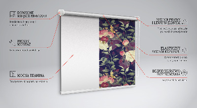 Fabric roller blind Flowers