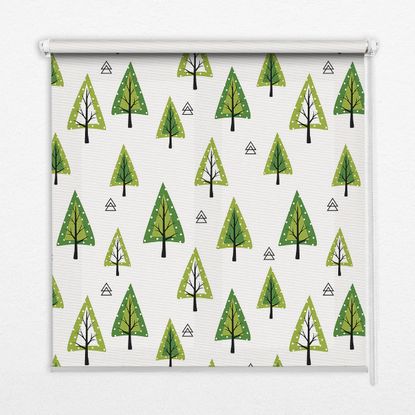 Roller blind for large window Drawn forest