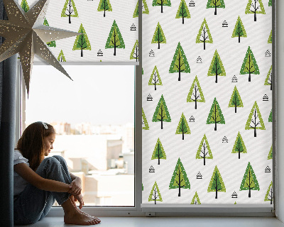 Roller blind for large window Drawn forest