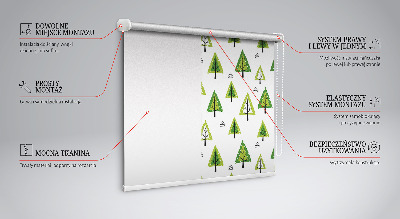 Roller blind for large window Drawn forest