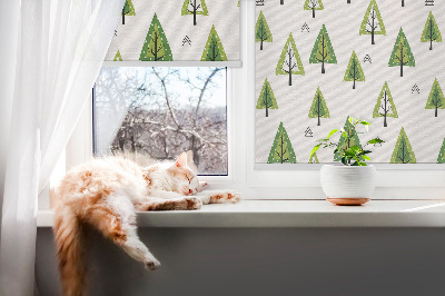 Roller blind for large window Drawn forest