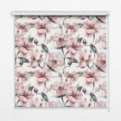 Fabric roller blind Pink flowers