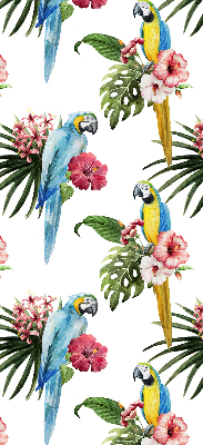 Roller blind for large window Parrot on flowers