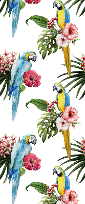 Roller blind for large window Parrot on flowers