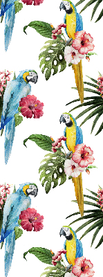 Roller blind for large window Parrot on flowers