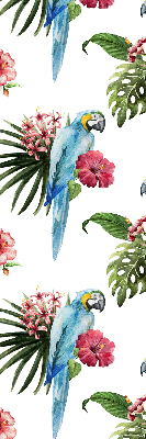 Roller blind for large window Parrot on flowers