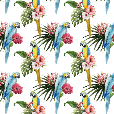 Roller blind for large window Parrot on flowers