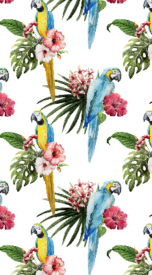 Roller blind for large window Parrot on flowers