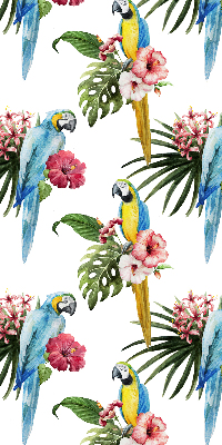 Roller blind for large window Parrot on flowers