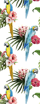 Roller blind for large window Parrot on flowers