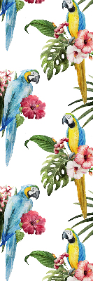 Roller blind for large window Parrot on flowers