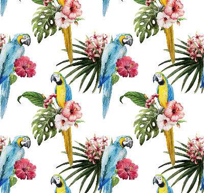 Roller blind for large window Parrot on flowers