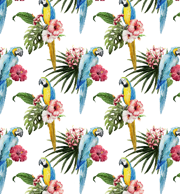 Roller blind for large window Parrot on flowers