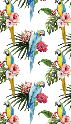 Roller blind for large window Parrot on flowers