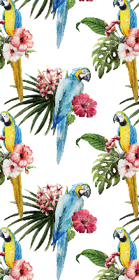 Roller blind for large window Parrot on flowers