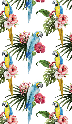 Roller blind for large window Parrot on flowers