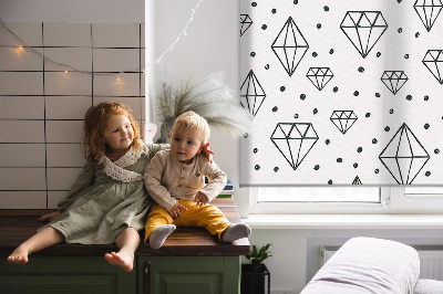 Modern roller blind Drawn diamonds