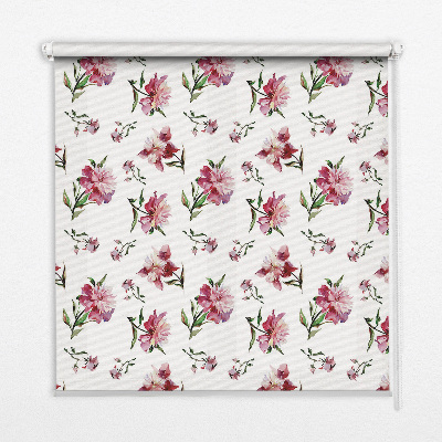 Roller blind for large window Pink flower