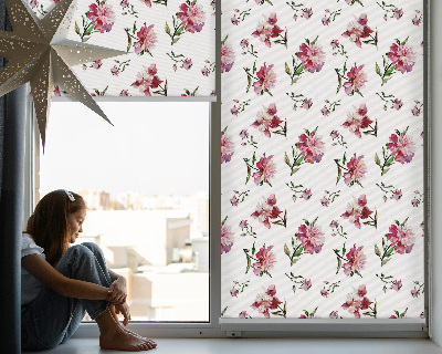 Roller blind for large window Pink flower