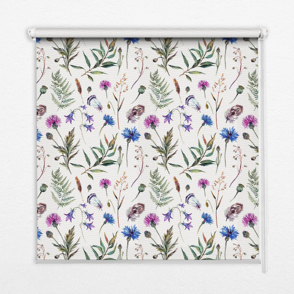 Fabric roller blind Colorful flowers