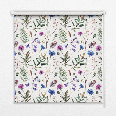Fabric roller blind Colorful flowers