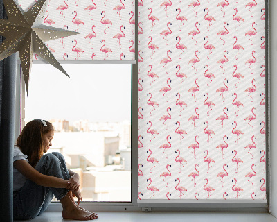 Modern roller blind Flamingos