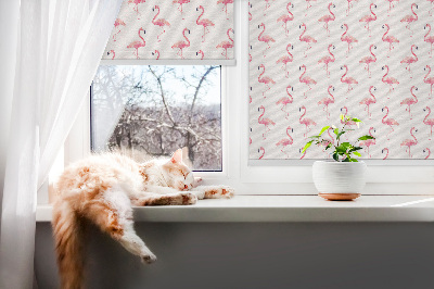 Modern roller blind Flamingos
