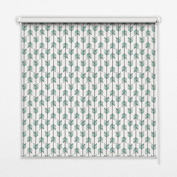 Roller blind for large window Small colorful fir trees
